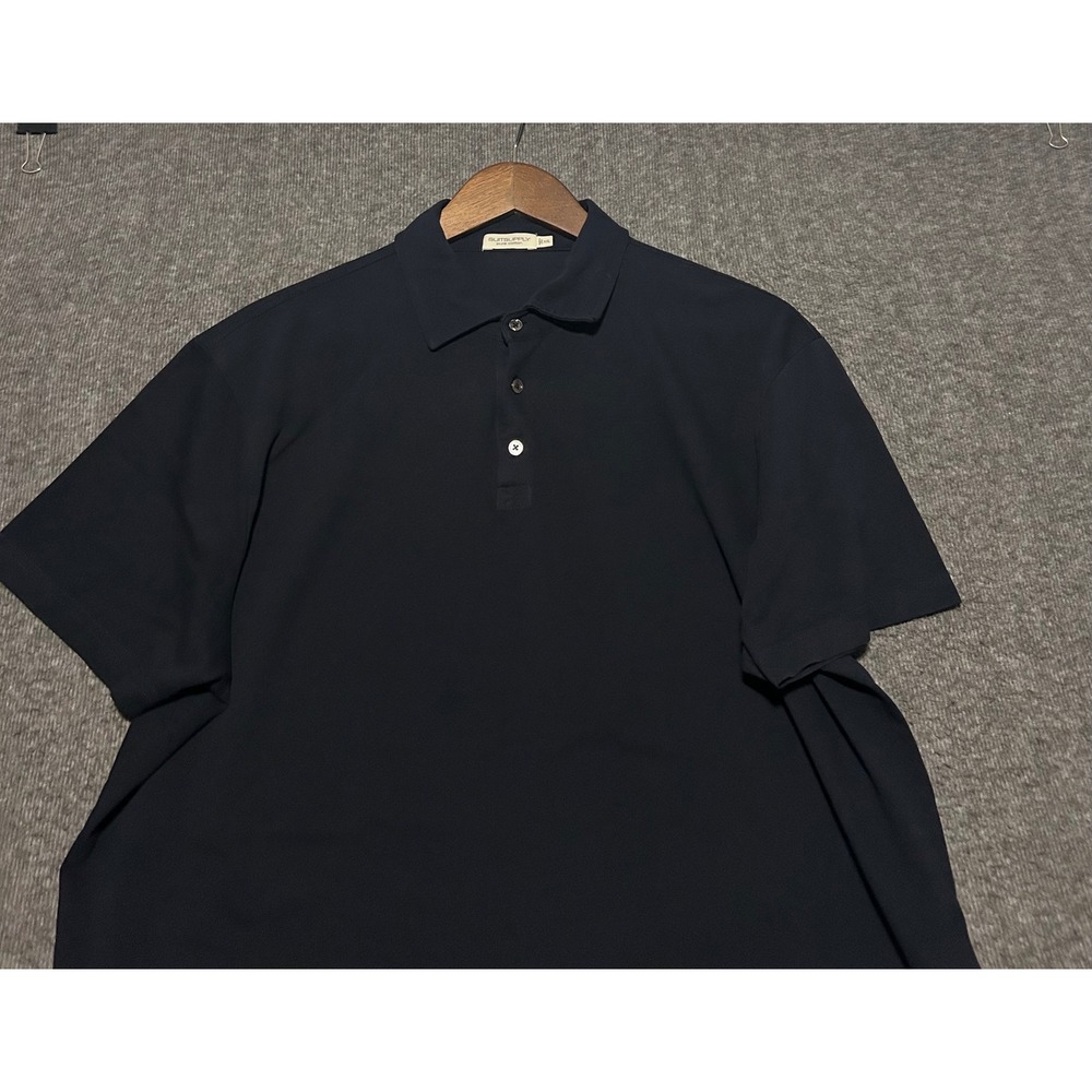 Suitsupply pure cotton polo shirt mens size 2XL casual preppy black